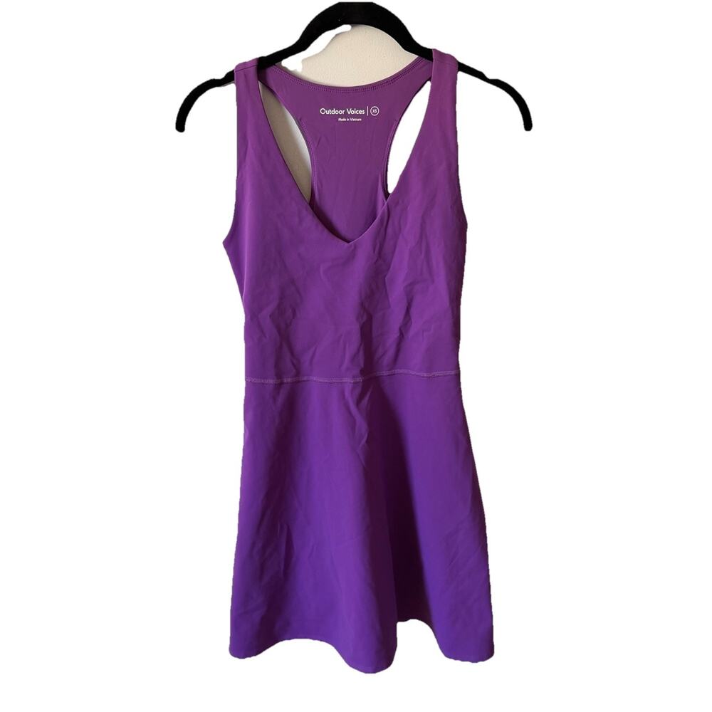 NWT Outdoor Voices Womens XS Volley Dress Vneck Racerback Shorts Purple Active